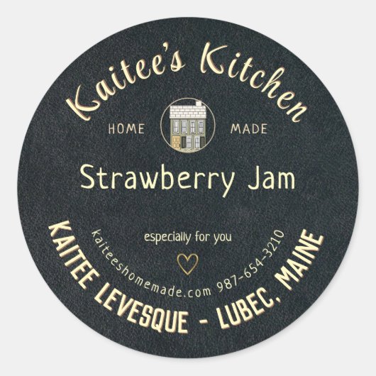 Rond Sticker cadeau pour les articles faits maison Logo (Devant)