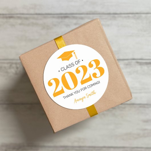 Rond Sticker cadeau simple moderne 20__ graduation