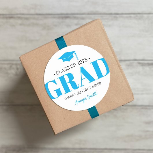 Rond Sticker cadeau simple moderne GRAD Graduation