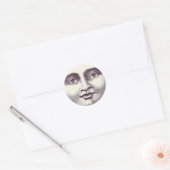 Rond Sticker cadeau visage lune (Enveloppe)