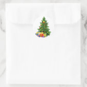 Rond Sticker Cadeaux Arbre de Noël (Sac)