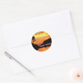 Rond Sticker California Love Beach Sunset (Enveloppe)