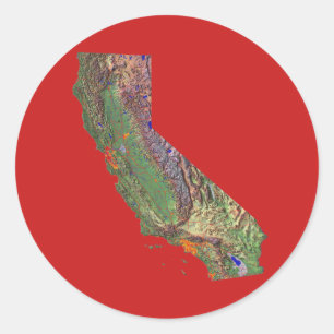 Rond Sticker California Map