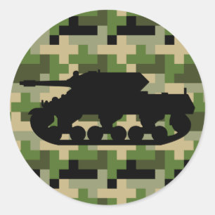 Rond Sticker Camouflage numérique à réservoir