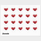 Rond Sticker cardiaque Merci (Feuille)