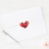Rond Sticker cardiaque Merci (Enveloppe)