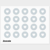 Rond Sticker cardiaque minimaliste | Bleu océan (Feuille)