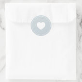 Rond Sticker cardiaque minimaliste | Bleu océan (Sac)