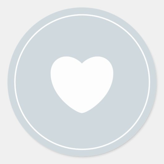 Rond Sticker cardiaque minimaliste | Bleu océan (Devant)