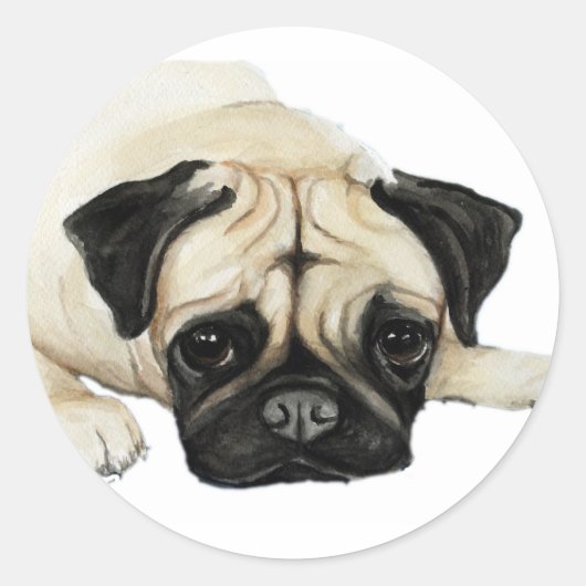 Rond Sticker "Carlin" pour chien (Devant)