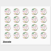 Rond Sticker Carré Mariage aquarelle (Feuille)