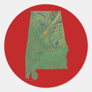 Rond Sticker Carte Alabama