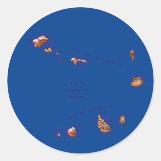 Rond Sticker Carte Cap-Vert (Devant)