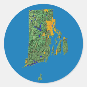 Rond Sticker Carte de l'île Rhode