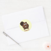 Rond Sticker Cartoon Beaver (Enveloppe)