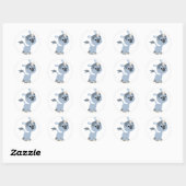 Rond Sticker Cartoon Bébé Unicorn mignonne (Feuille)