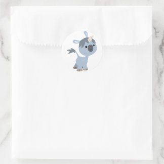 Rond Sticker Cartoon Bébé Unicorn mignonne