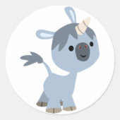 Rond Sticker Cartoon Bébé Unicorn mignonne (Devant)