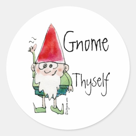 Rond Sticker Cartoon Gnome Thome (Devant)