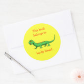 Rond Sticker Cartoon Lizard personnalisé (Enveloppe)