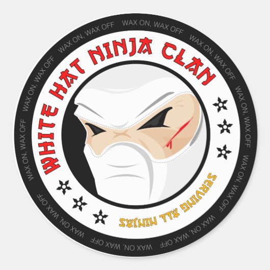 Rond Sticker Casquette blanc Ninja (Devant)
