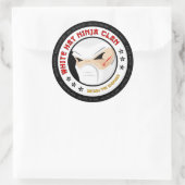 Rond Sticker Casquette blanc Ninja (Sac)