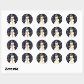 Rond Sticker Casquette bleu (Feuille)
