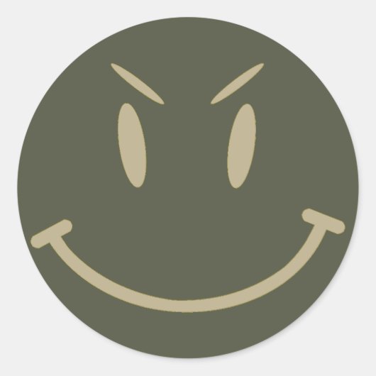 Rond Sticker Casquette de portée, Face mal, Style 2 (Devant)