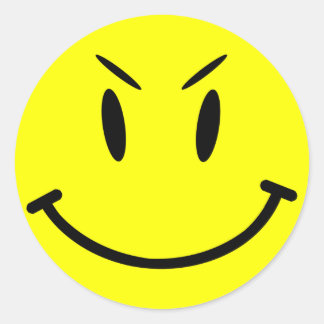 Rond Sticker Casquette d'étendue, Face mal, Style 1