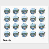 Rond Sticker Castle View - Charme médiéval (Feuille)