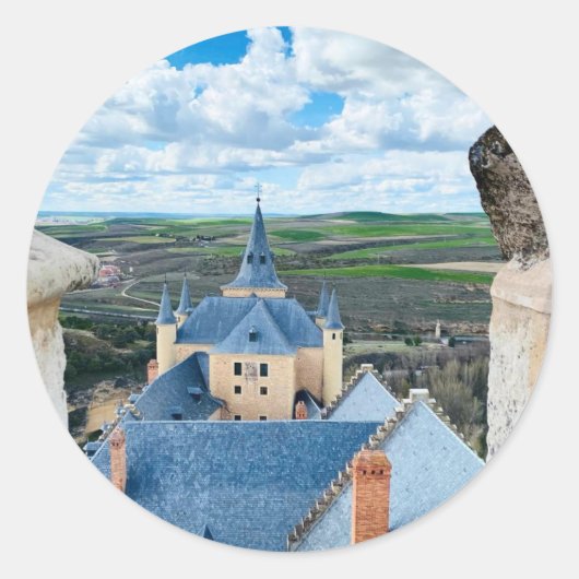 Rond Sticker Castle View - Charme médiéval (Devant)