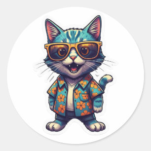Rond Sticker cat