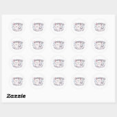Rond Sticker Cat Cute, Parfaitement Heureux (Feuille)