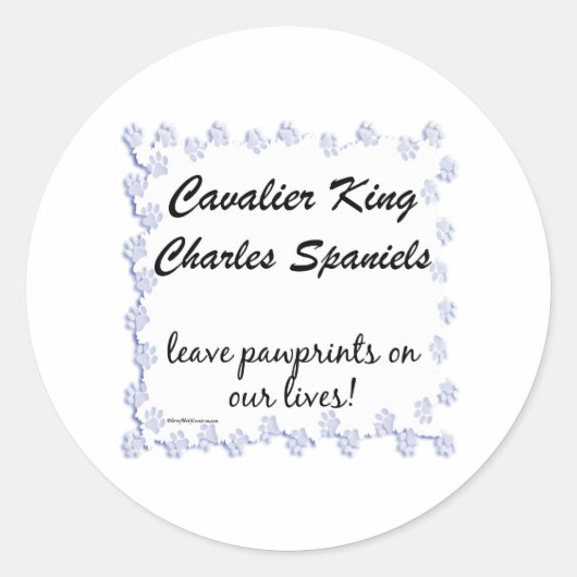 Rond Sticker Cavalier Pawprints (Devant)