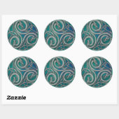 Rond Sticker Celtic Dragon Triskele (Feuille)