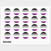 Rond Sticker Cercle Pride Asexuel (Feuille)