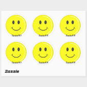 Rond Sticker cercle sourire (Feuille)