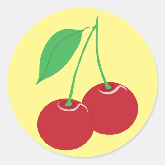 Rond Sticker cerise jaune (Devant)