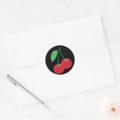 Rond Sticker cerise noire (Enveloppe)