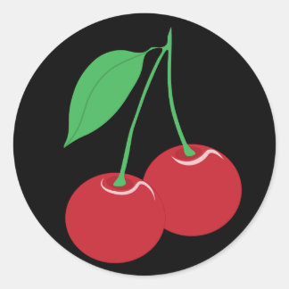 Rond Sticker cerise noire