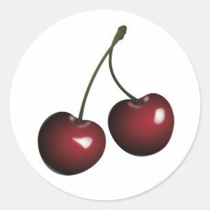 Rond Sticker cerises noires