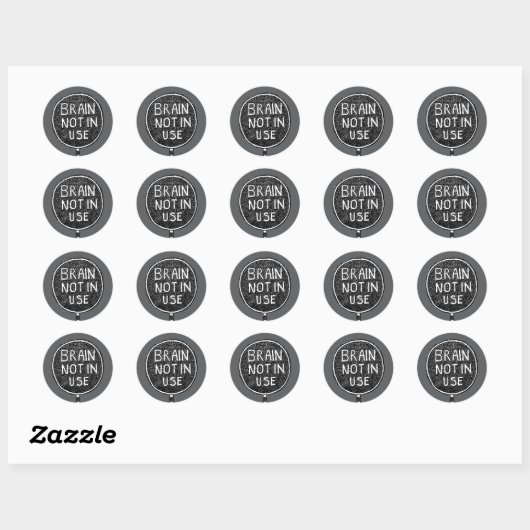 Rond Sticker "Cerveau non utilisé" (Feuille)