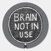 Rond Sticker "Cerveau non utilisé" (Devant)