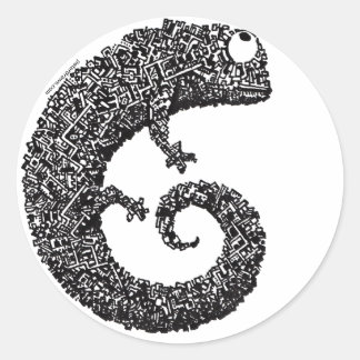 Rond Sticker Chameleon