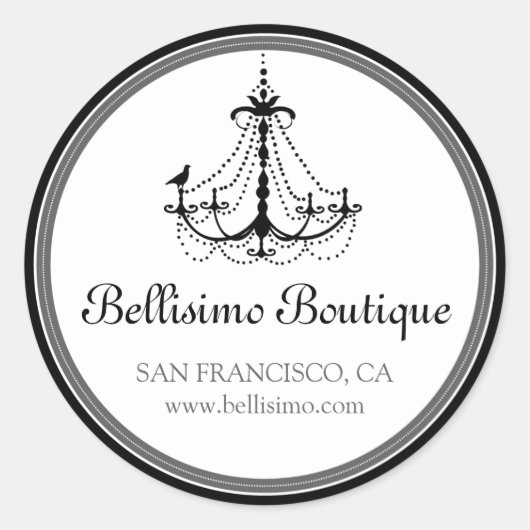 Rond Sticker chandelier classique noir/gris (Devant)