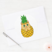 Rond Sticker Chat Lucky - Idée Cadeau Cute (Enveloppe)