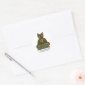 Rond Sticker Chat Noir Lucky Peace (Enveloppe)
