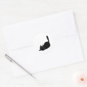 Rond Sticker chaton noir mignon (Enveloppe)