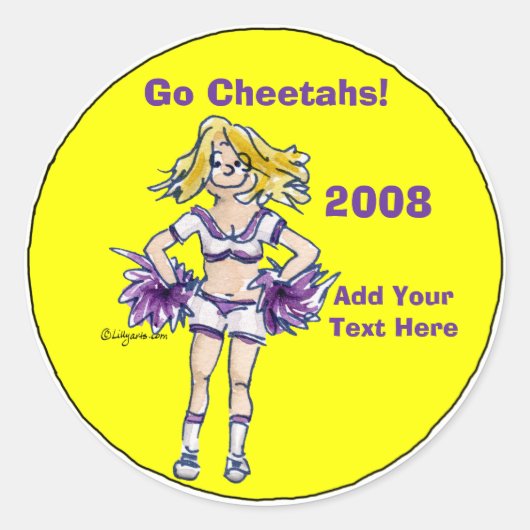 Rond Sticker Cheerled personnalisé 4 (Devant)