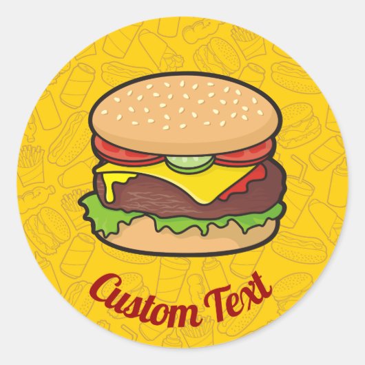 Rond Sticker Cheeseburger (Devant)